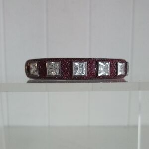 Nadri Red Pave W CZ Bangle Bracelet.